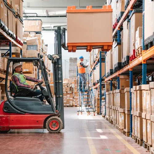 Man-on-Forklift